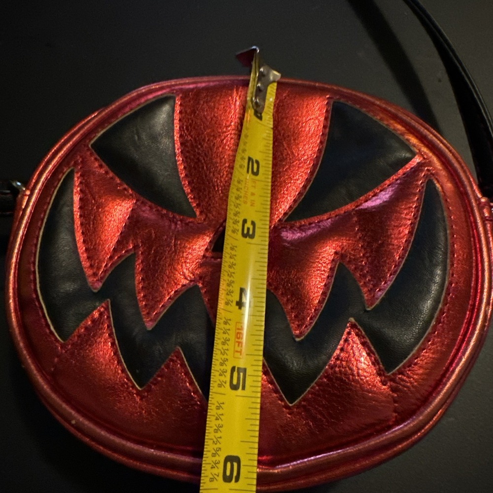 Pumpkin Kult Love Pain & Stitches Jack O Lantern Crossbody Purse Metallic Flaw - Picture 15 of 16